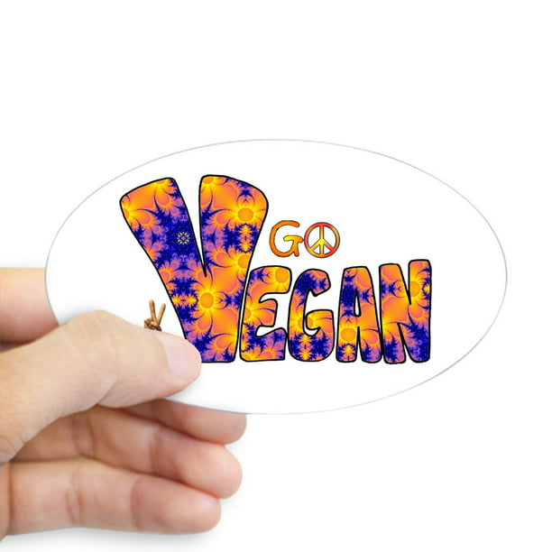 CafePress Be Happy Be Vegan Rectangle Bumper Sticker Car Decal 